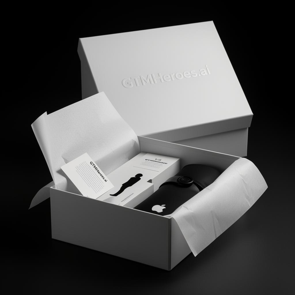 Custom GTMHeroes.ai gift box by Nadel